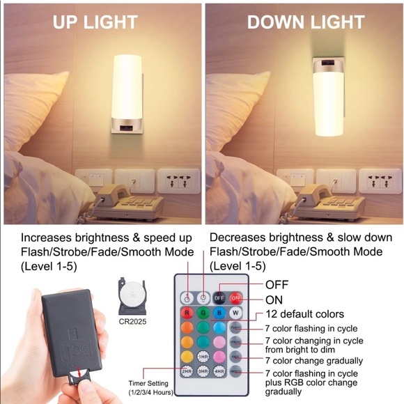 wireless wall lamp multicolored - Picture 4 of 7